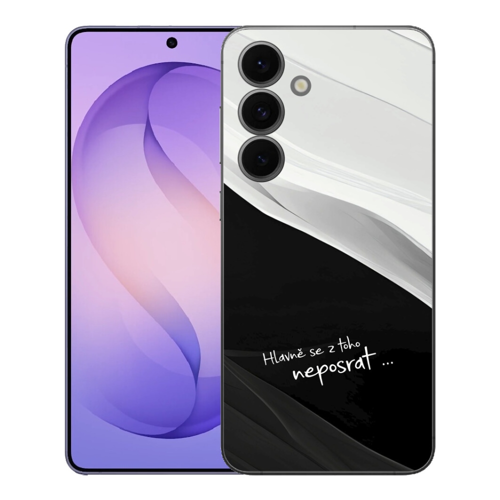 Gelový kryt mmCase na Samsung Galaxy S26 FE - vtipný text 13 černobílé pozadí