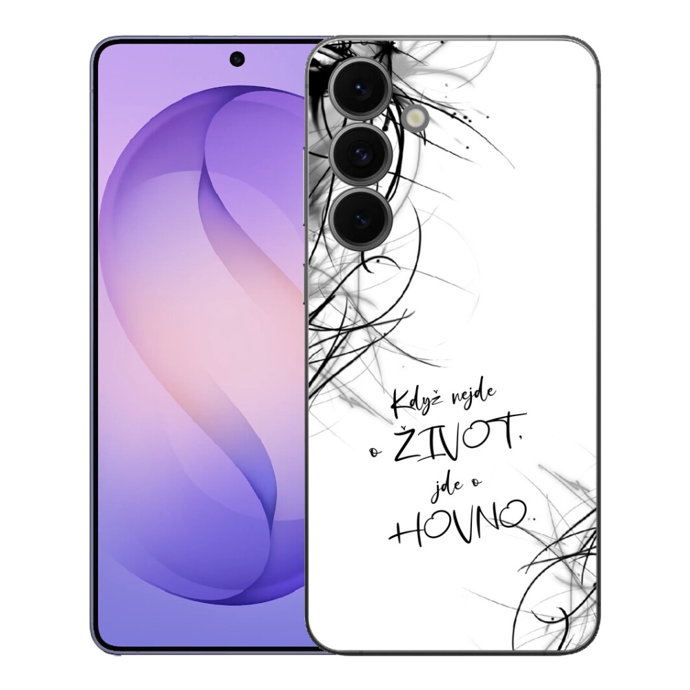 Gelový kryt mmCase na Samsung Galaxy S26 FE - vtipný text 16 bílé pozadí