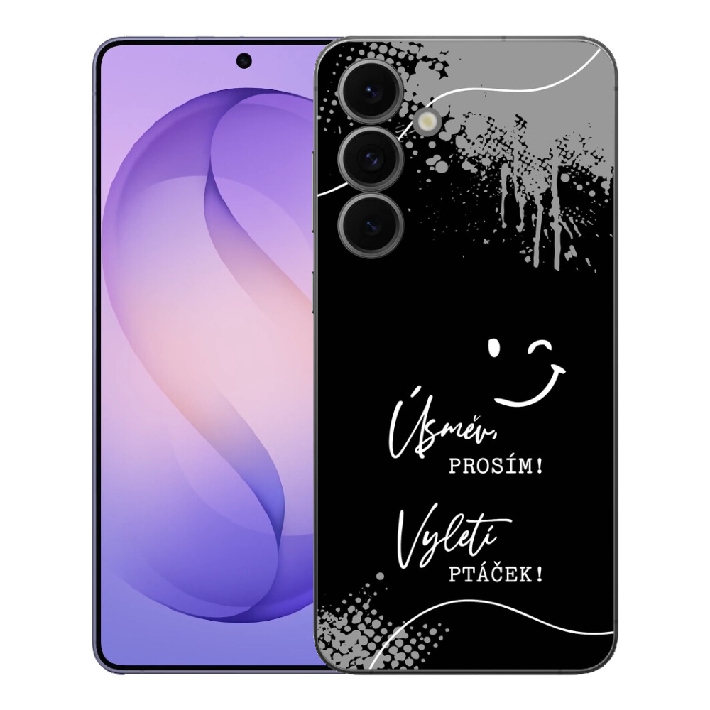 Gelový kryt mmCase na Samsung Galaxy S26 FE - vtipný text 4 černé pozadí