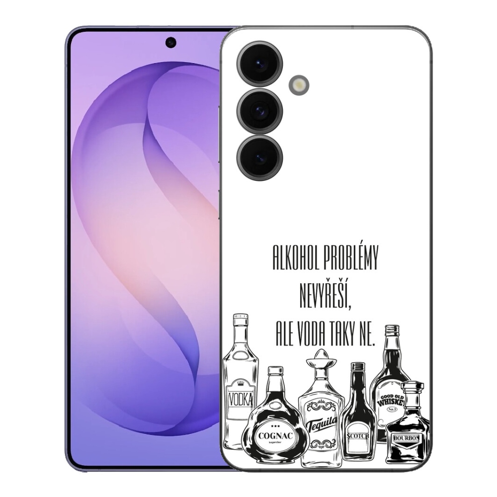 Gelový kryt mmCase na Samsung Galaxy S26 FE - vtipný text bílé pozadí