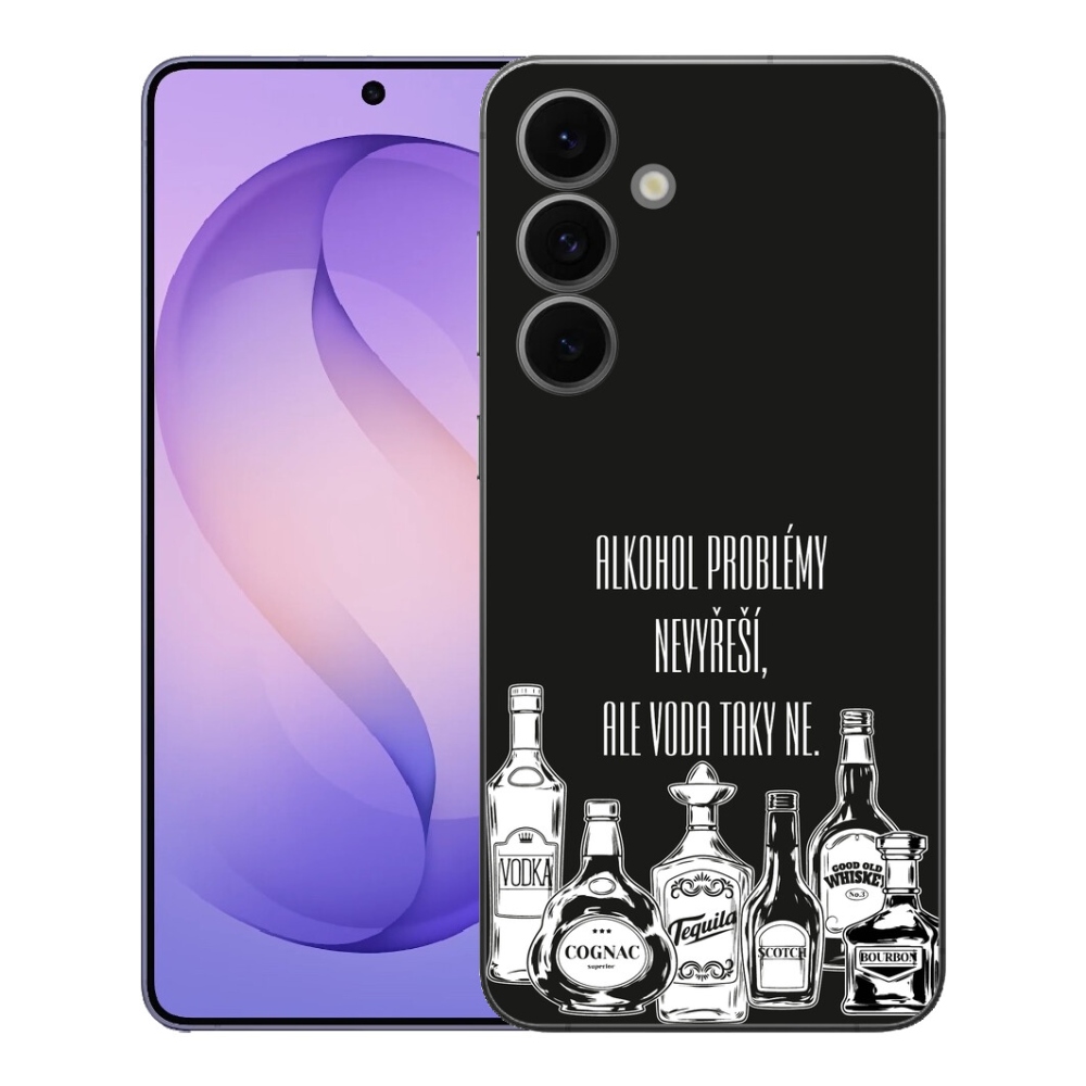 Gelový kryt mmCase na Samsung Galaxy S26 FE - vtipný text černé pozadí