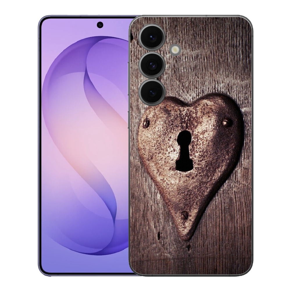 Gelový kryt mmCase na Samsung Galaxy S26 FE - zámek ve tvaru srdce