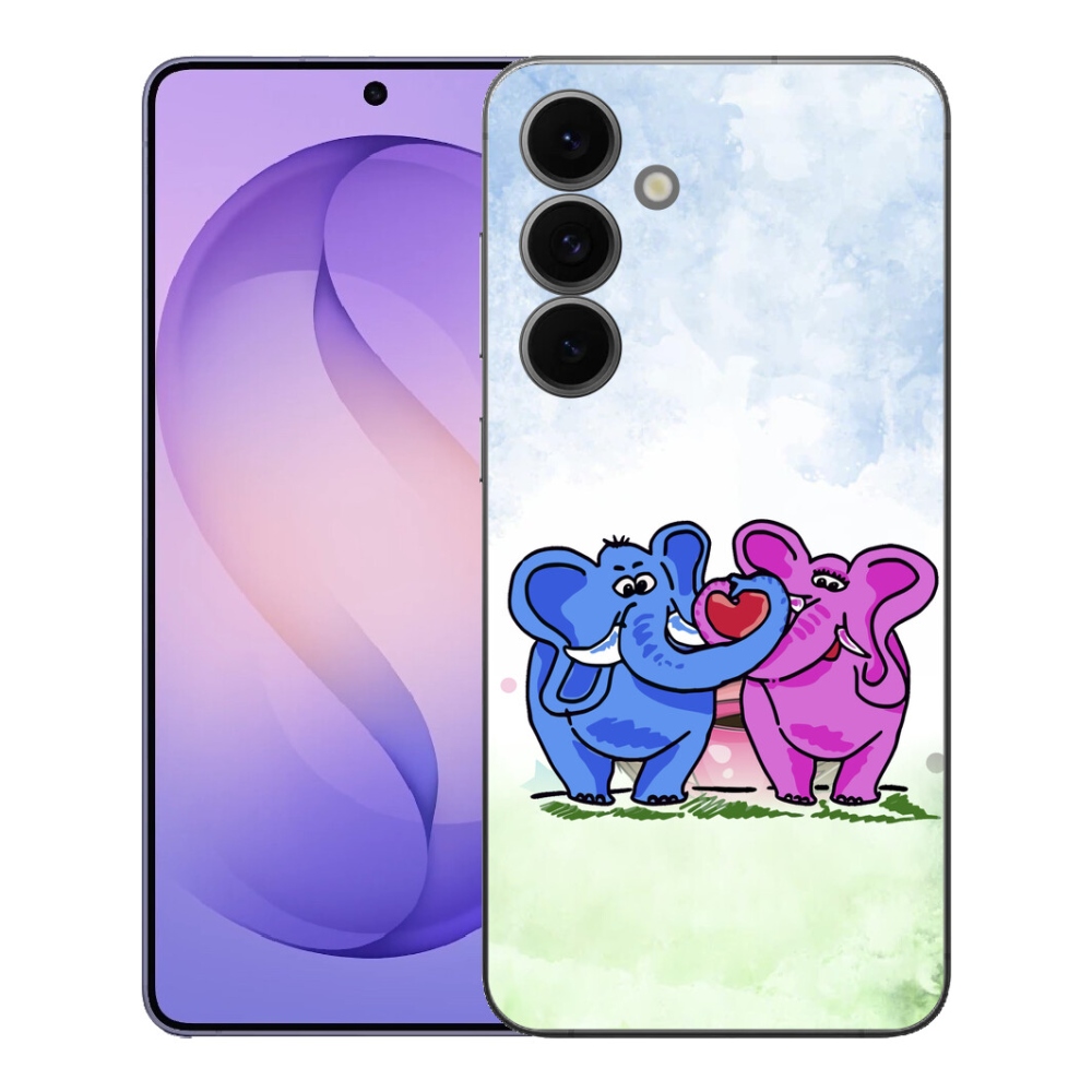 Gelový kryt mmCase na Samsung Galaxy S26 FE - zamilovaní sloni