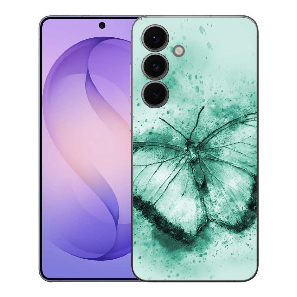 Gelový kryt mmCase na Samsung Galaxy S26 FE - zelený motýl