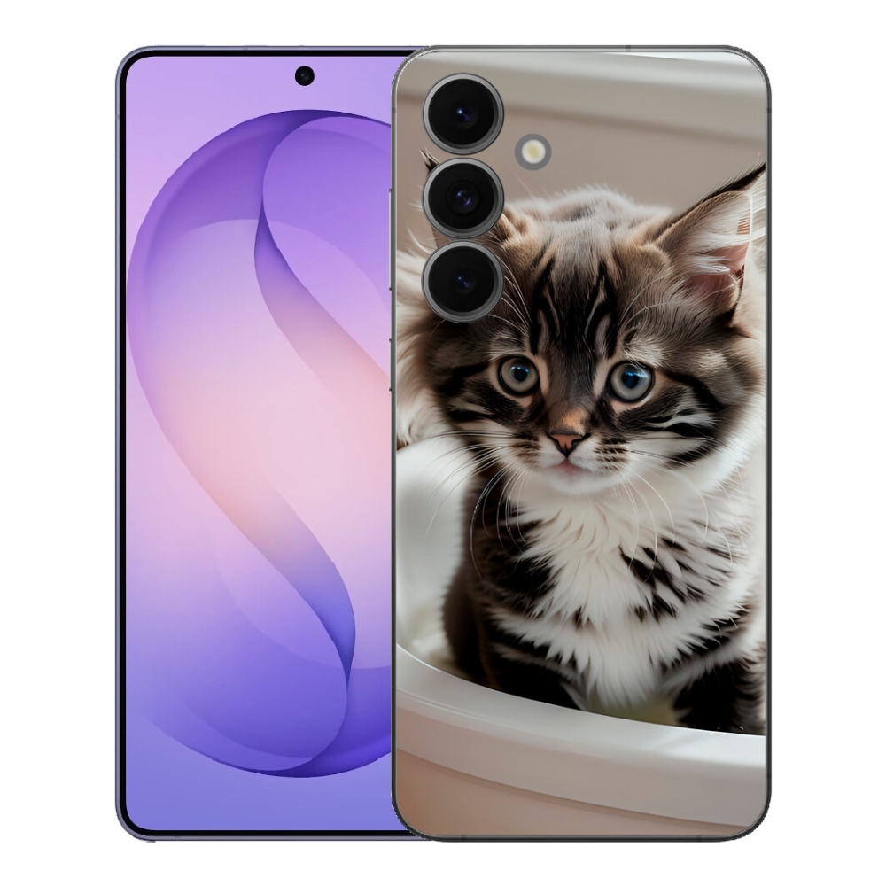 Gelový kryt mmCase na Samsung Galaxy S26 FE - zvědavé kotě