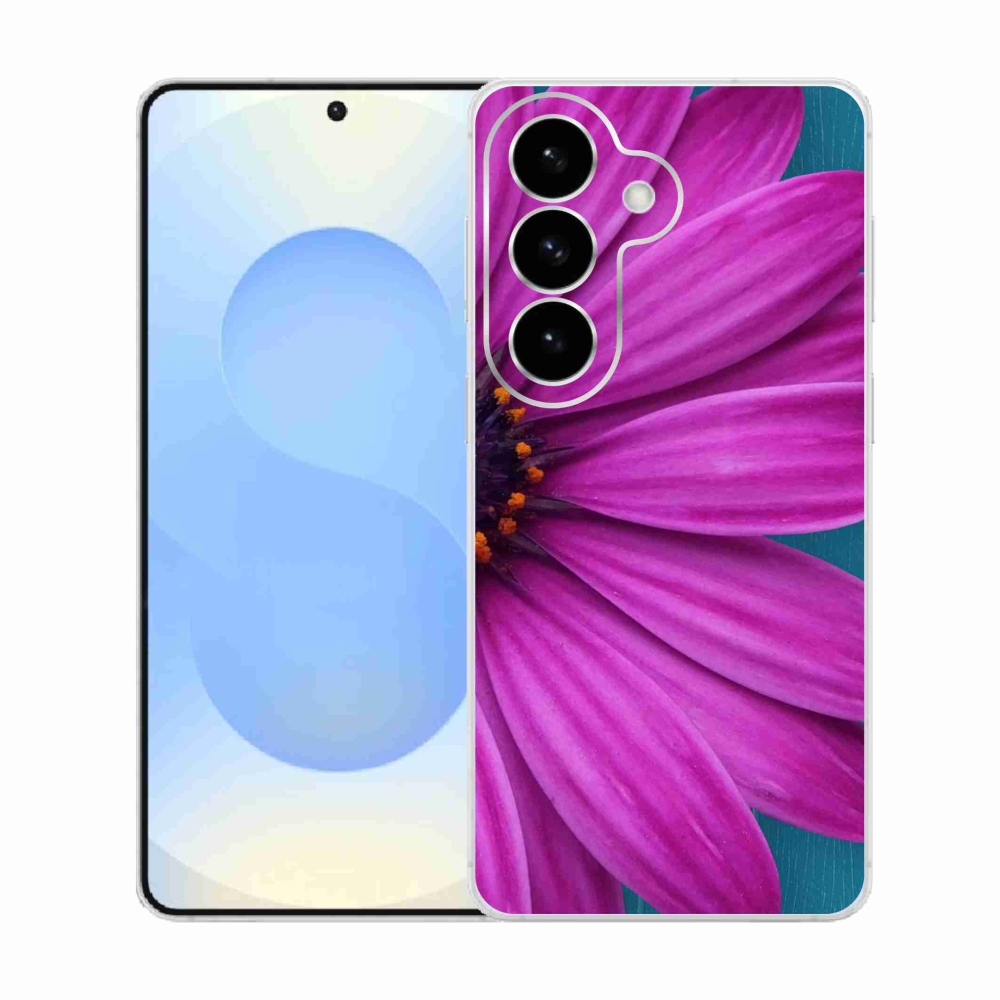 Gelový kryt mmCase na Samsung Galaxy S26  - fialová kopretina