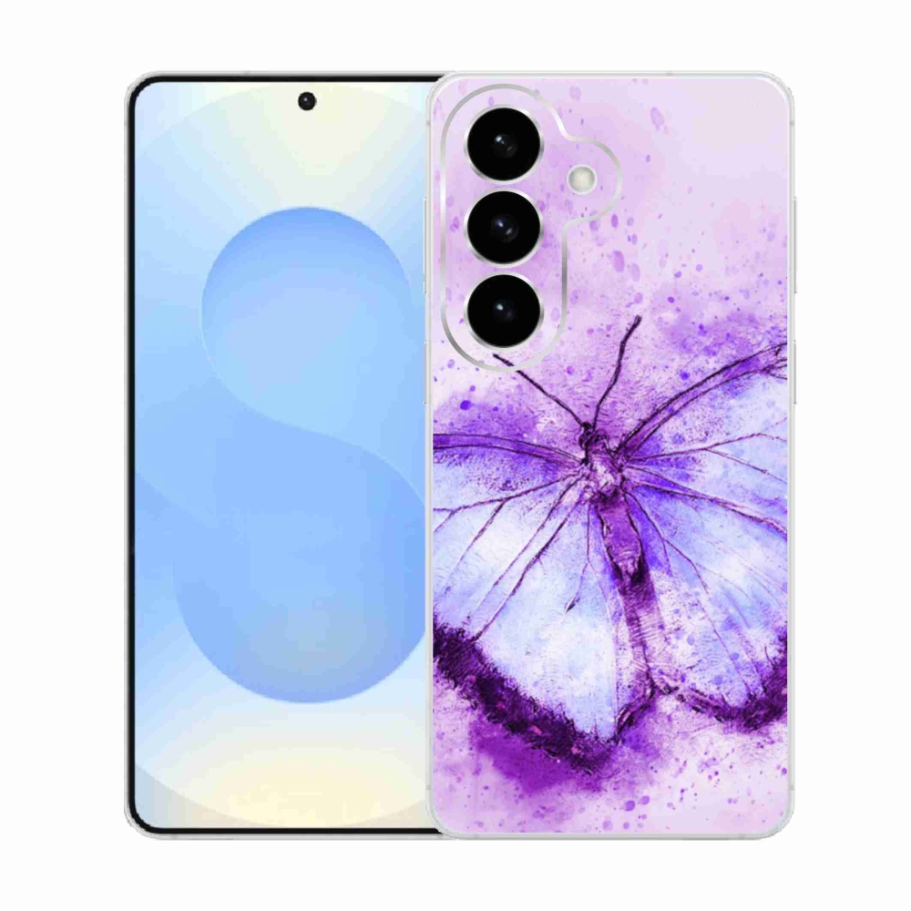 Gelový kryt mmCase na Samsung Galaxy S26  - fialový motýl