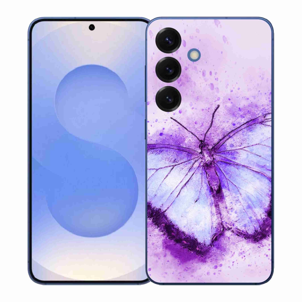 Gelový kryt mmCase na Samsung Galaxy S26+ - fialový motýl
