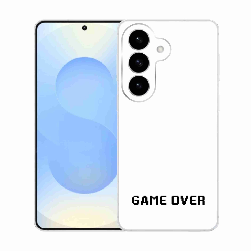 Gelový kryt mmCase na Samsung Galaxy S26  - game over bílé pozadí
