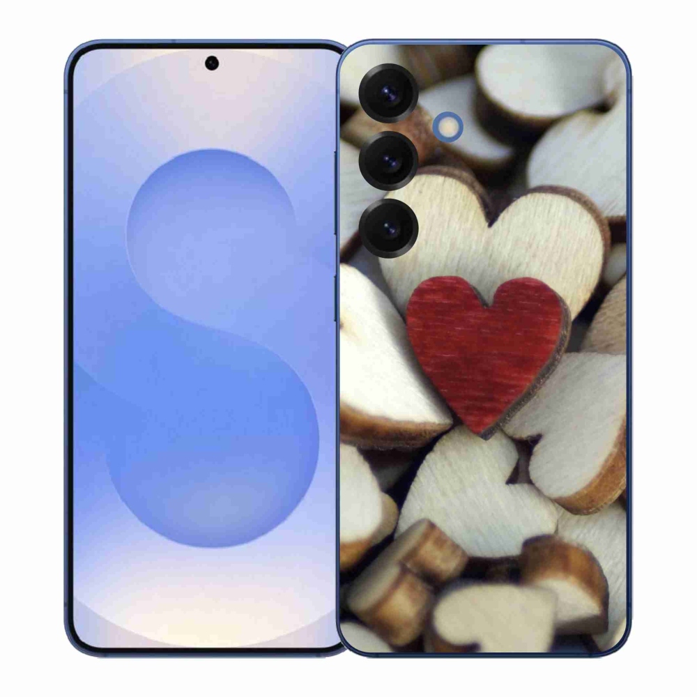 Gelový kryt mmCase na Samsung Galaxy S26+ - gravírované červené srdce 