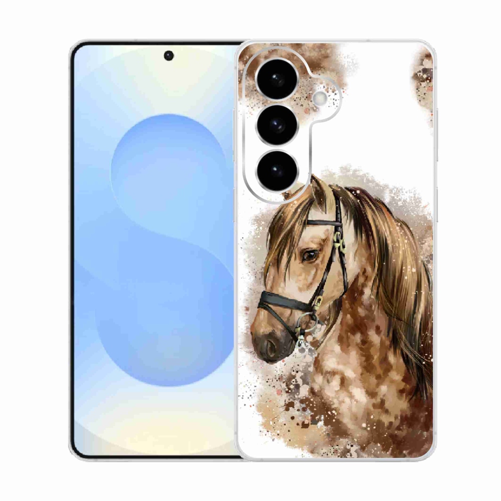 Gelový kryt mmCase na Samsung Galaxy S26  - hnědý kreslený kůň