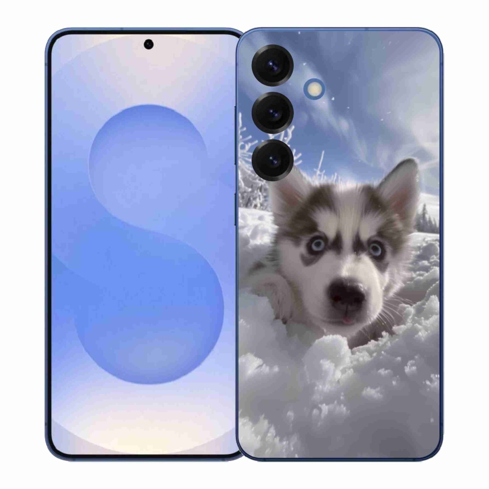 Gelový kryt mmCase na Samsung Galaxy S26+ - husky ve sněhu