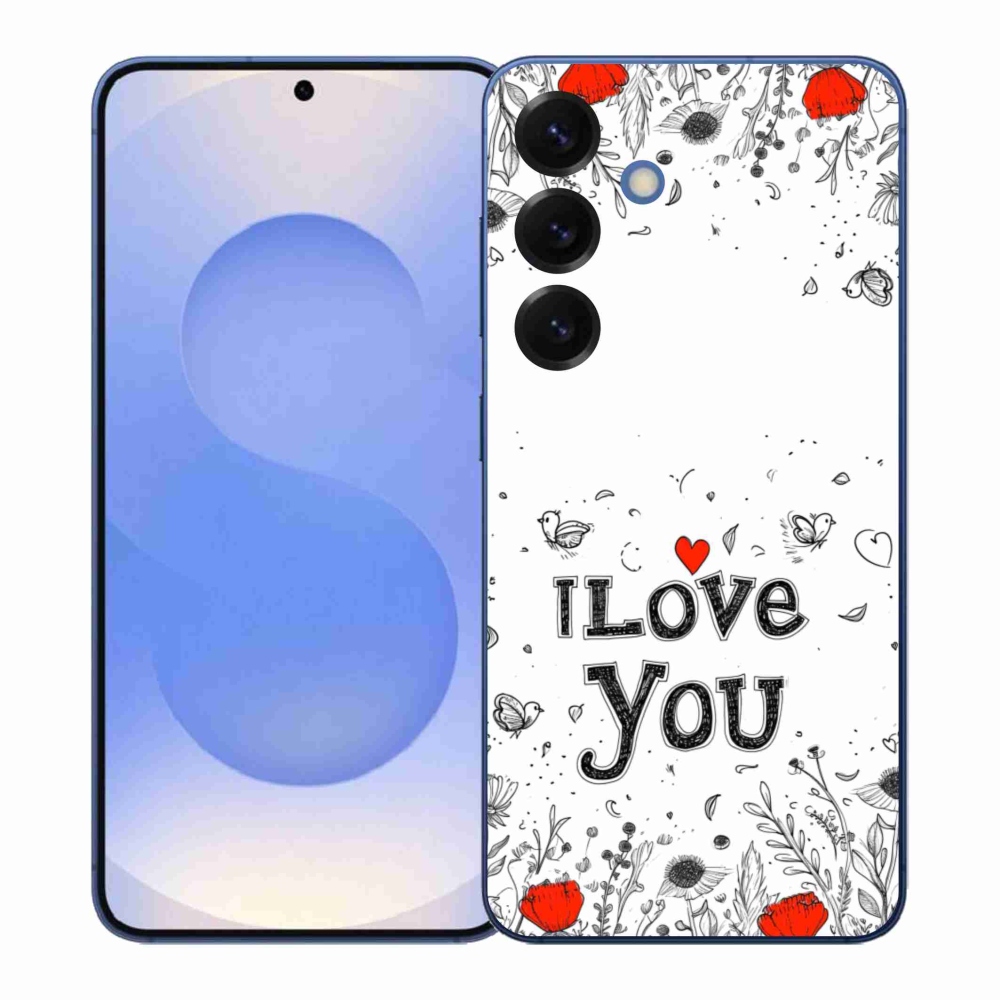 Gelový kryt mmCase na Samsung Galaxy S26+ - I love you bílé pozadí