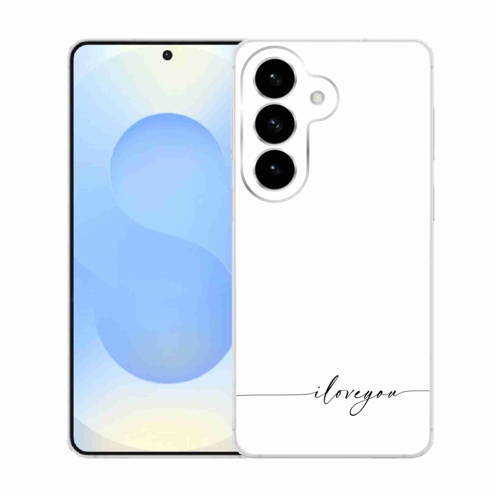 Gelový kryt mmCase na Samsung Galaxy S26  - I love you bílé pozadí