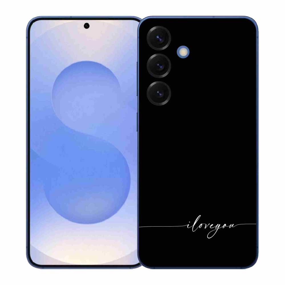 Gelový kryt mmCase na Samsung Galaxy S26+ - I love you černé pozadí