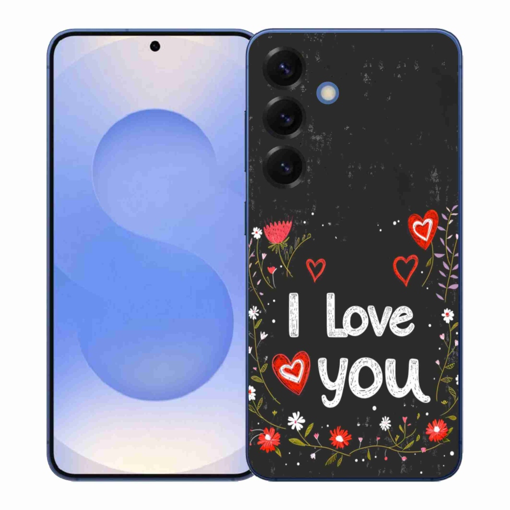 Gelový kryt mmCase na Samsung Galaxy S26+ - I love you černé pozadí