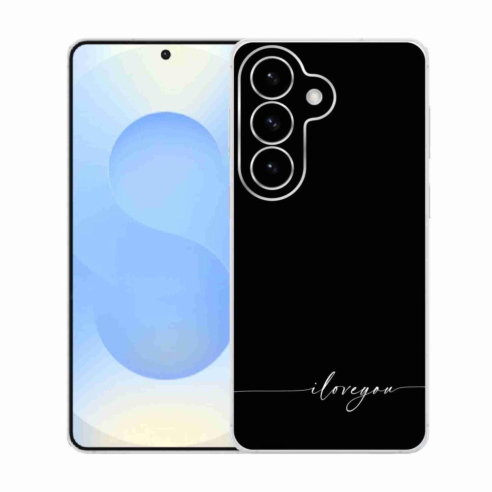 Gelový kryt mmCase na Samsung Galaxy S26  - I love you černé pozadí
