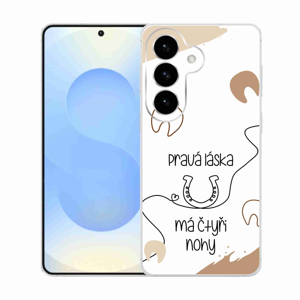 Gelový kryt mmCase na Samsung Galaxy S26  - koňský motiv bílé pozadí