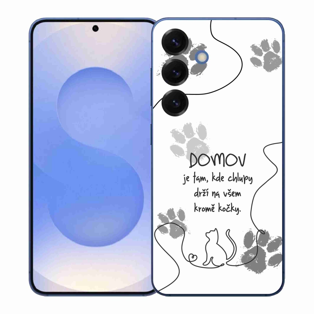 Gelový kryt mmCase na Samsung Galaxy S26+ - kočičí motiv bílé pozadí