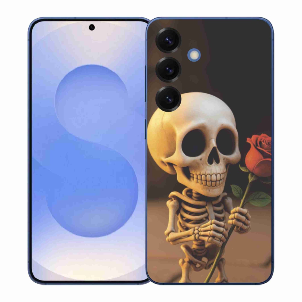 Gelový kryt mmCase na Samsung Galaxy S26+ - kostlivec s růží