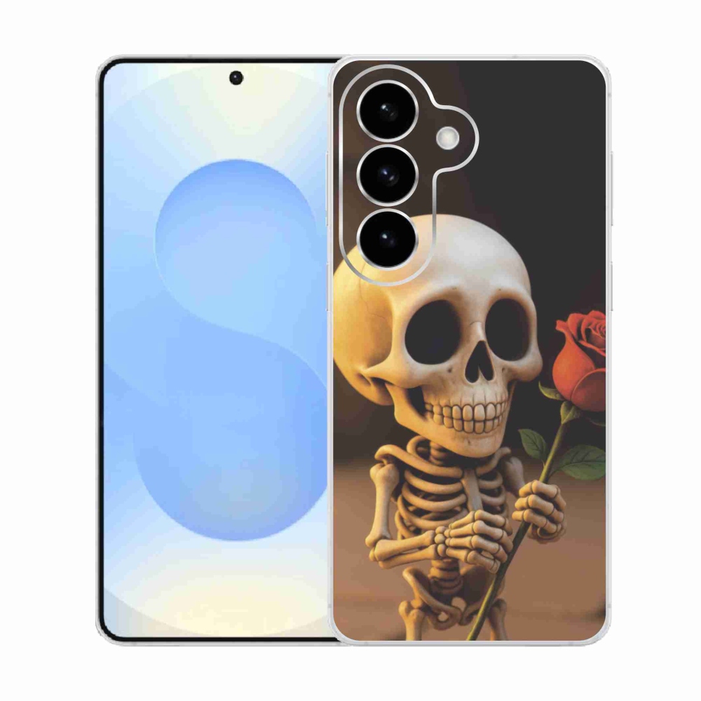 Gelový kryt mmCase na Samsung Galaxy S26  - kostlivec s růží