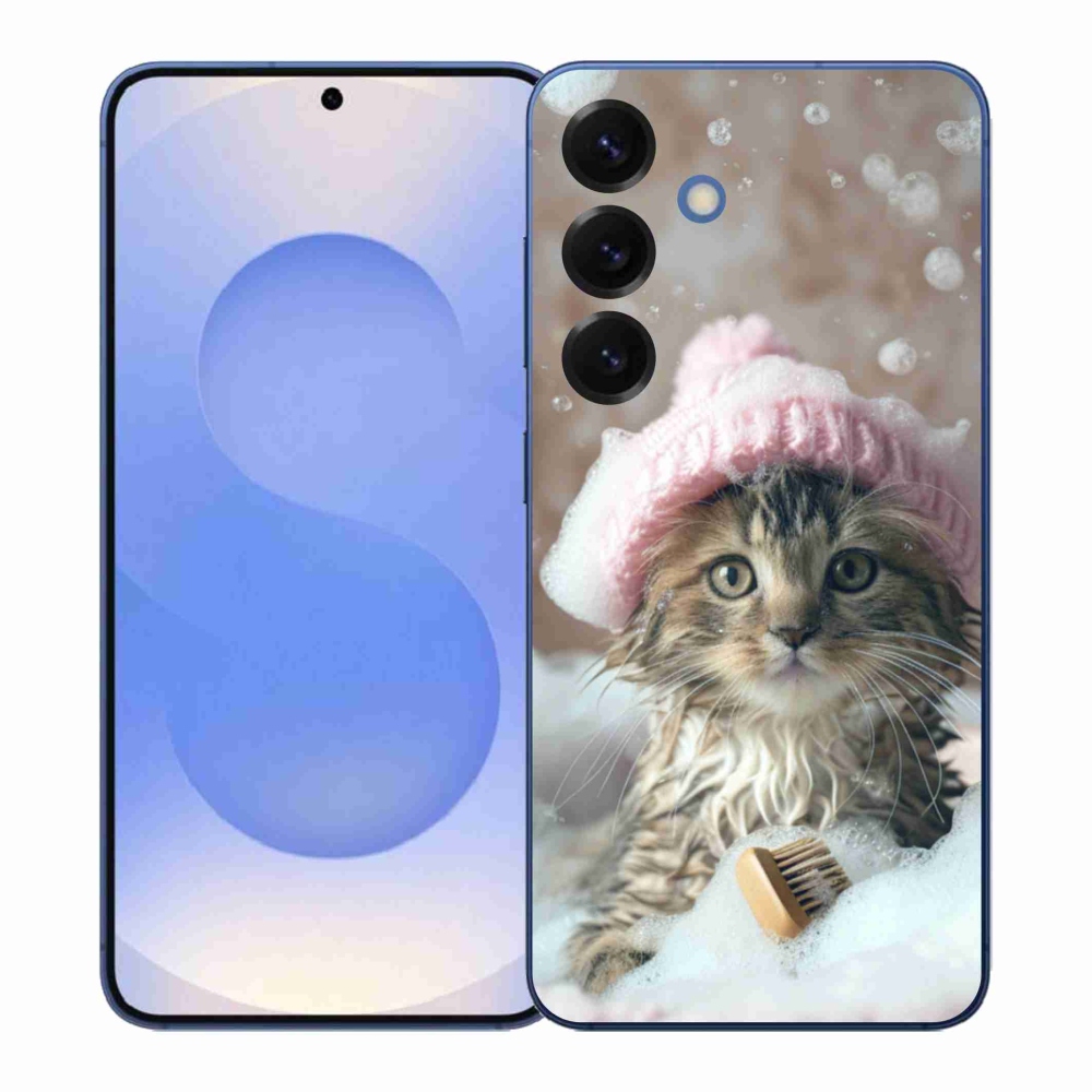 Gelový kryt mmCase na Samsung Galaxy S26+ - kotě a koupel