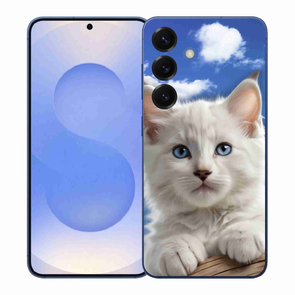 Gelový kryt mmCase na Samsung Galaxy S26+ - kotě a oblaka