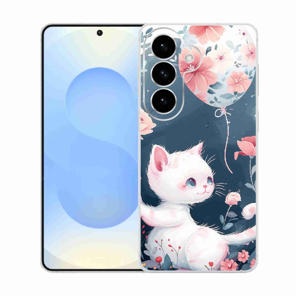 Gelový kryt mmCase na Samsung Galaxy S26  - kotě s balónkem