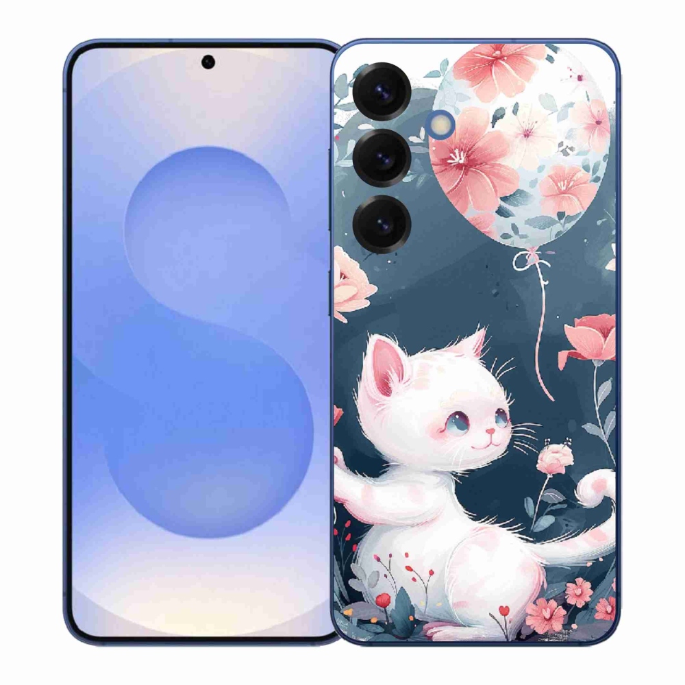 Gelový kryt mmCase na Samsung Galaxy S26+ - kotě s balónkem