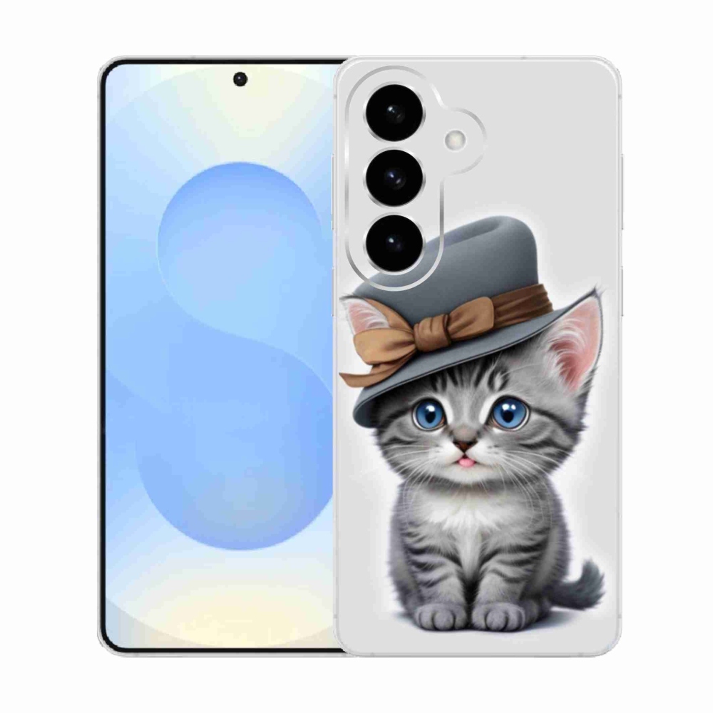 Gelový kryt mmCase na Samsung Galaxy S26  - kotě s kloboukem