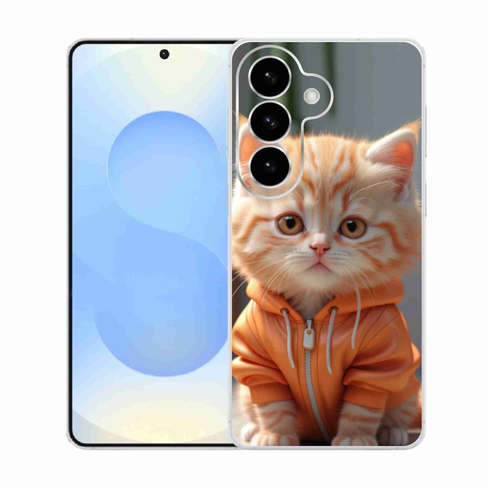 Gelový kryt mmCase na Samsung Galaxy S26  - kotě v mikině