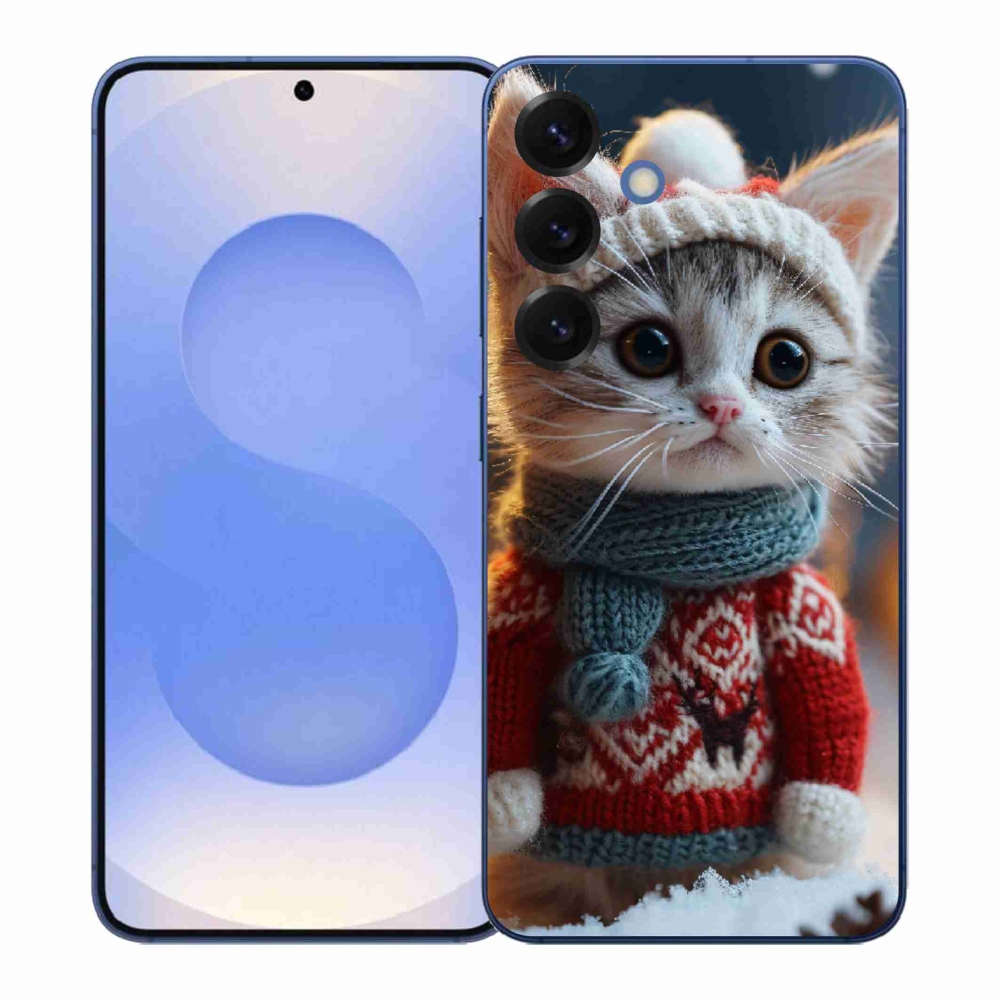 Gelový kryt mmCase na Samsung Galaxy S26+ - kotě ve svetru