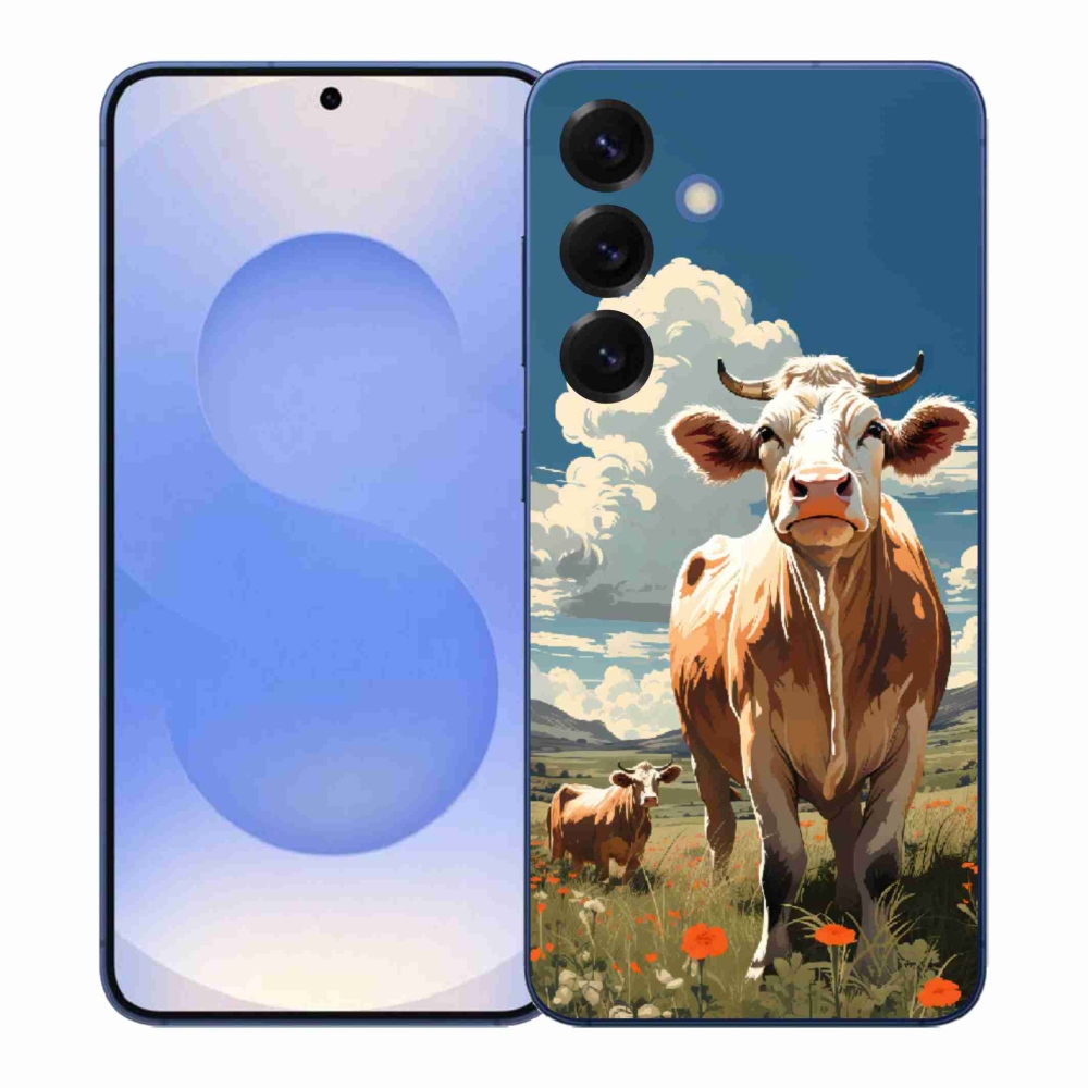 Gelový kryt mmCase na Samsung Galaxy S26+ - krávy na louce