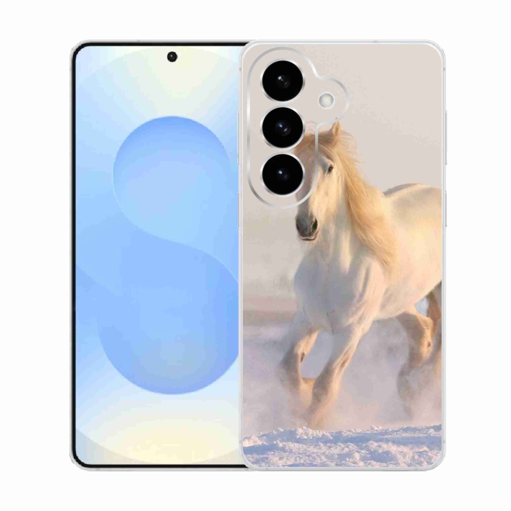 Gelový kryt mmCase na Samsung Galaxy S26  - kůň ve sněhu