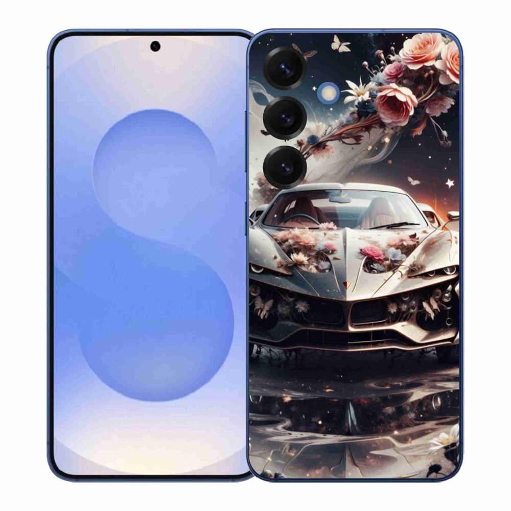 Gelový kryt mmCase na Samsung Galaxy S26+ - květinový sportovní vůz