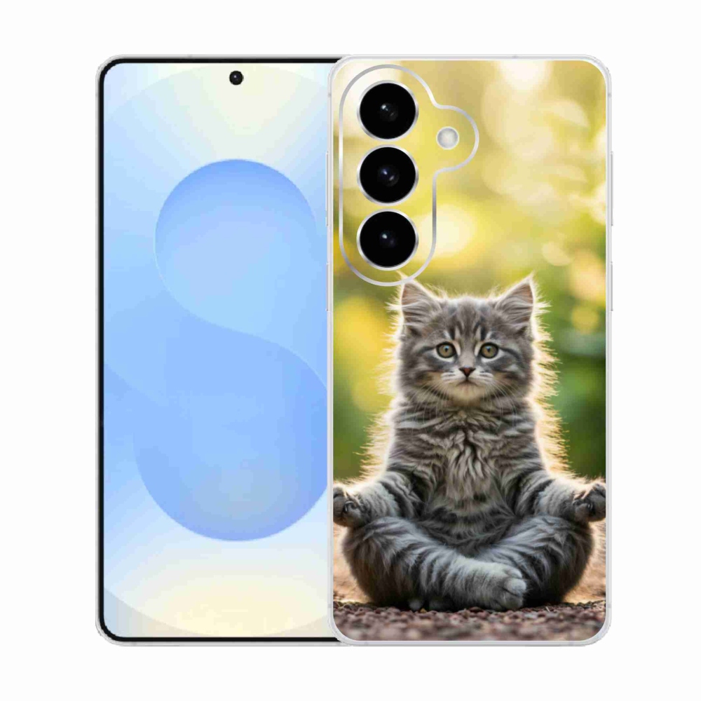 Gelový kryt mmCase na Samsung Galaxy S26  - meditující kotě
