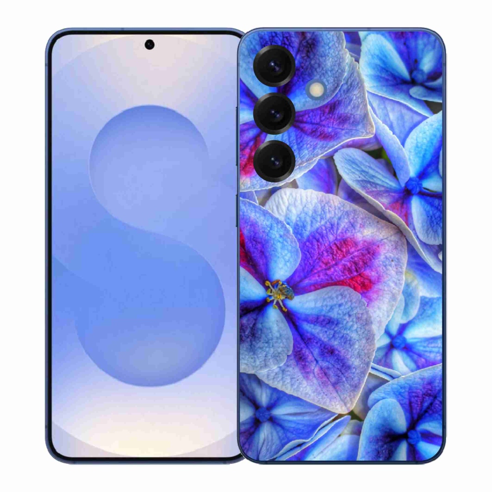 Gelový kryt mmCase na Samsung Galaxy S26+ - modré květy 1