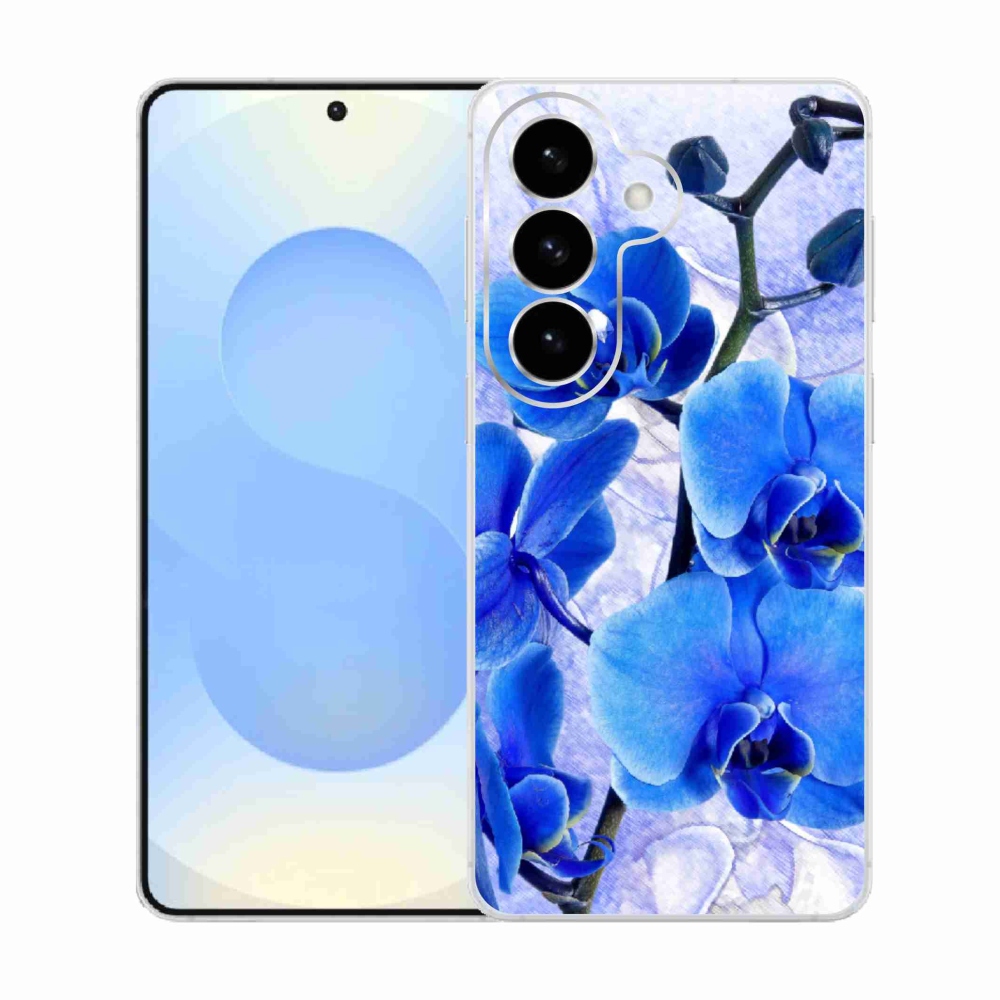 Gelový kryt mmCase na Samsung Galaxy S26  - modré květy