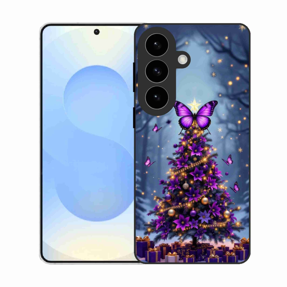 Gelový kryt mmCase na Samsung Galaxy S26 - motýlí vánoční stromek