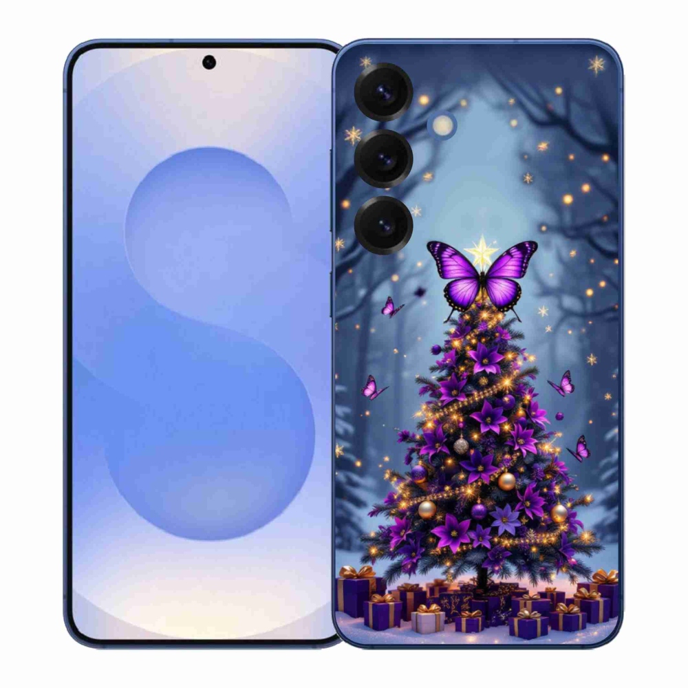 Gelový kryt mmCase na Samsung Galaxy S26+ - motýlí vánoční stromek