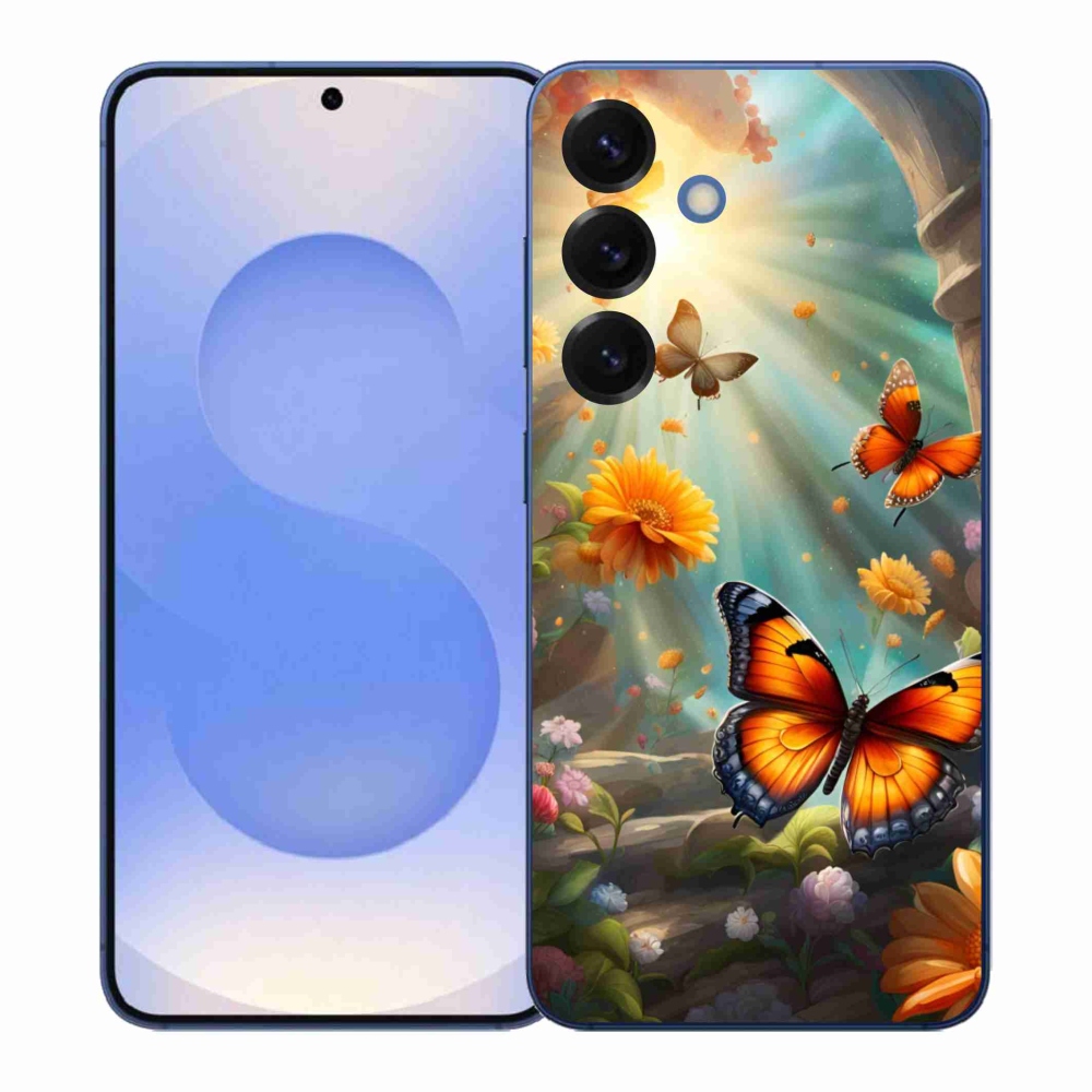 Gelový kryt mmCase na Samsung Galaxy S26+ - motýlí zahrada 2