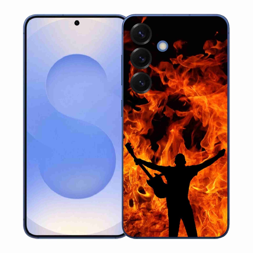 Gelový kryt mmCase na Samsung Galaxy S26+ - muzikant a oheň