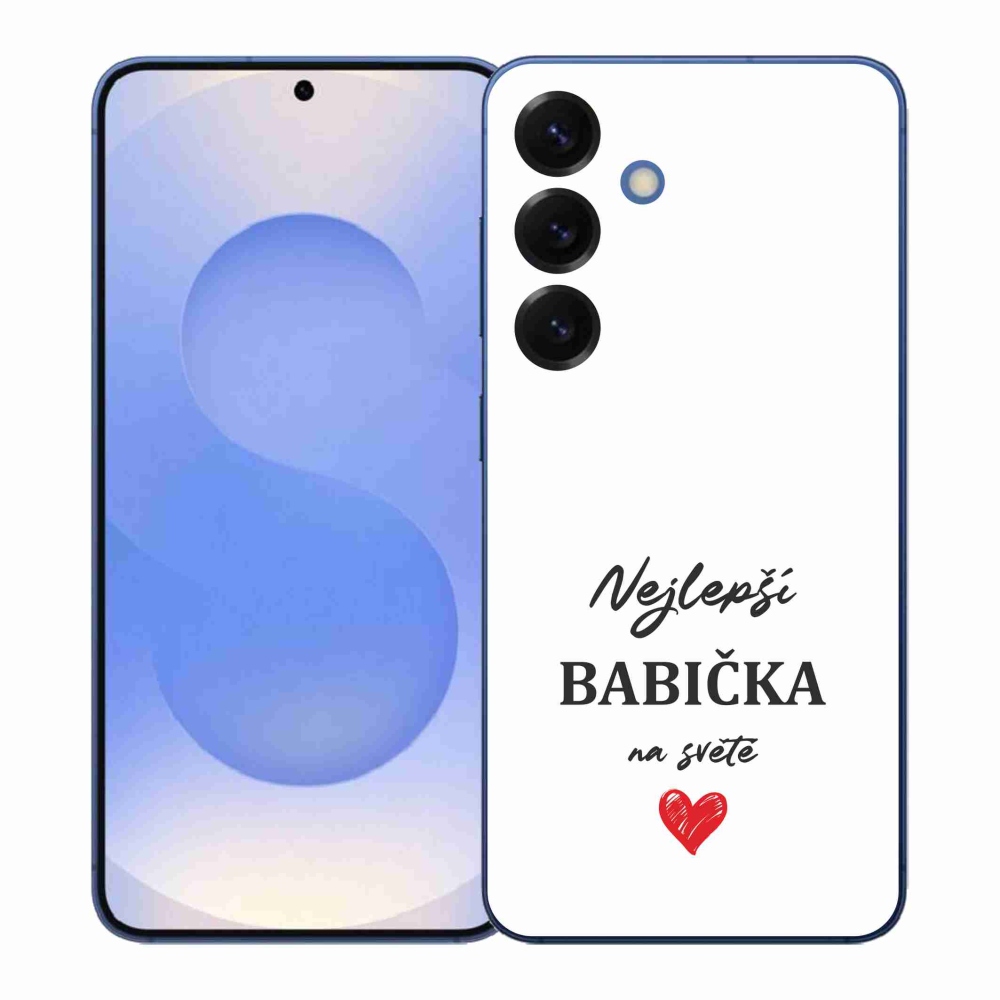 Gelový kryt mmCase na Samsung Galaxy S26+ - nejlepší babička 1 bílé pozadí