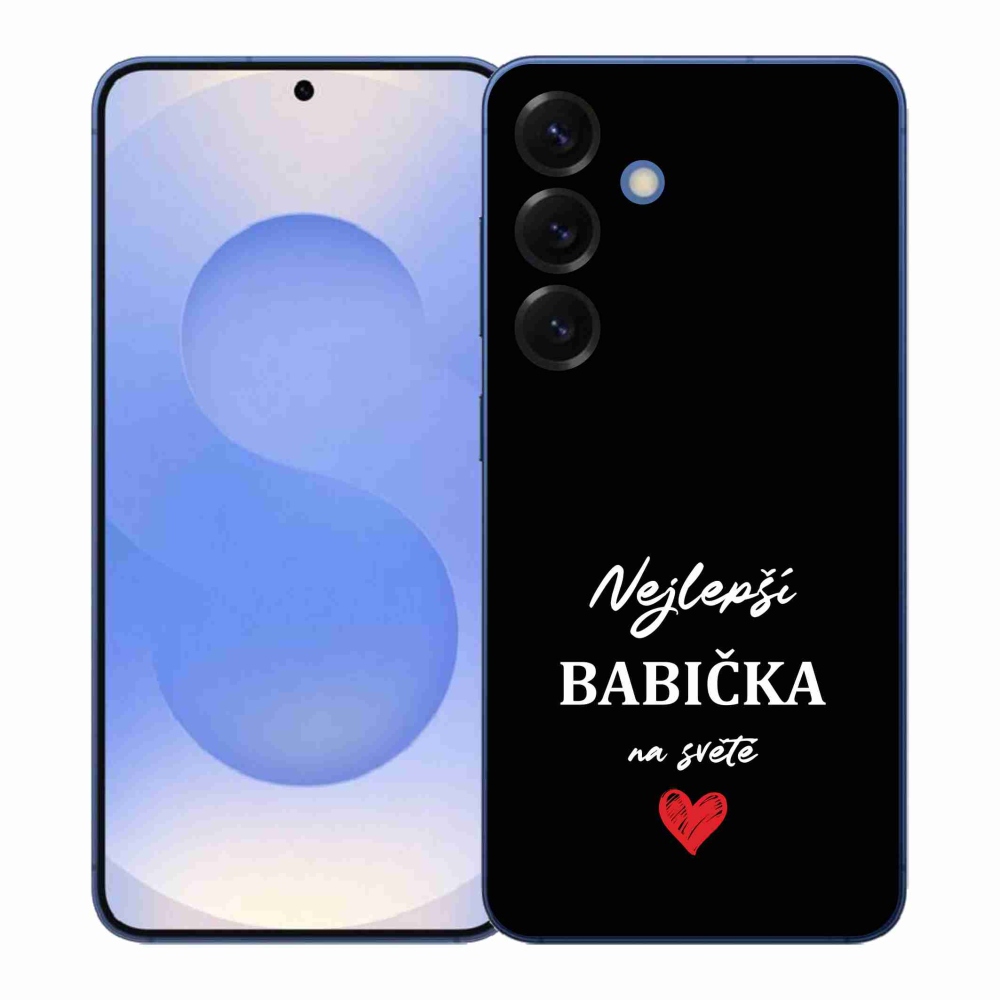 Gelový kryt mmCase na Samsung Galaxy S26+ - nejlepší babička 1 černé pozadí