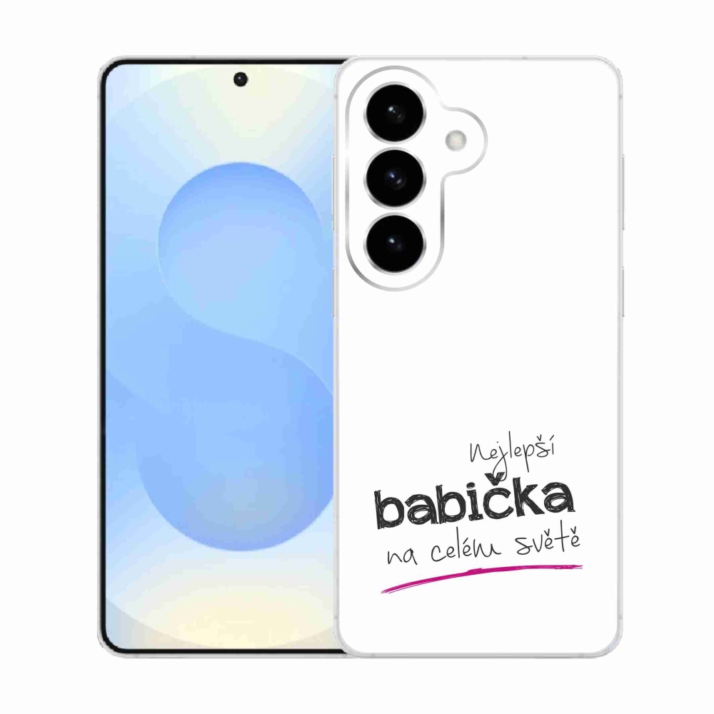 Gelový kryt mmCase na Samsung Galaxy S26  - nejlepší babička 4 bílé pozadí