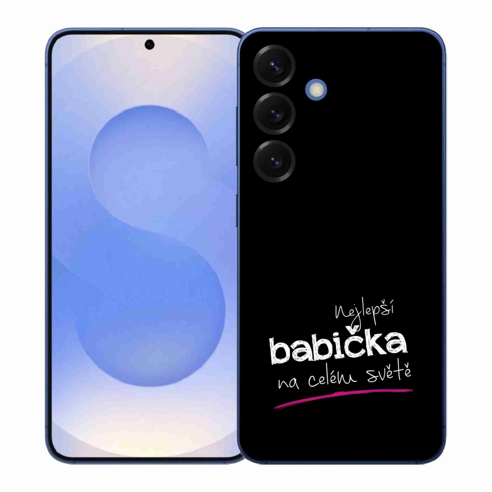 Gelový kryt mmCase na Samsung Galaxy S26+ - nejlepší babička 4 černé pozadí