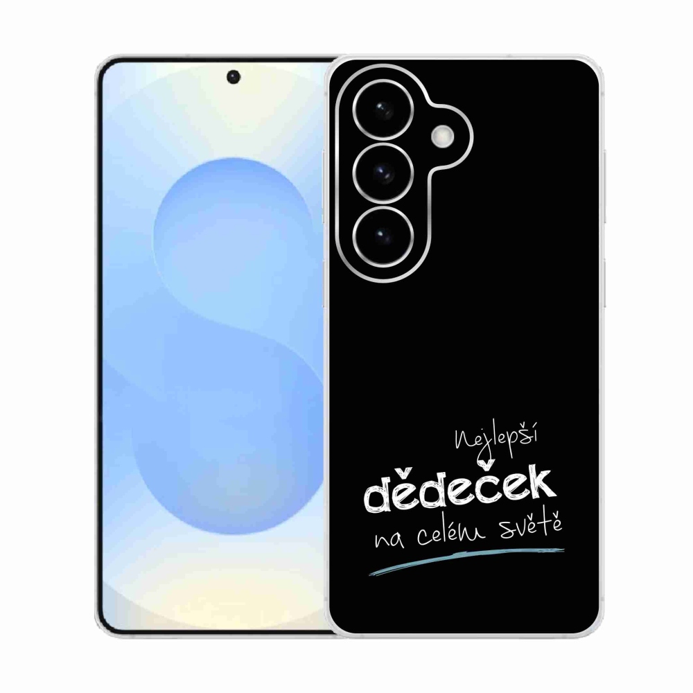 Gelový kryt mmCase na Samsung Galaxy S26  - nejlepší dědeček 3 černé pozadí