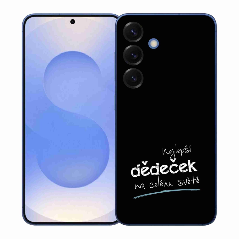 Gelový kryt mmCase na Samsung Galaxy S26+ - nejlepší dědeček 3 černé pozadí