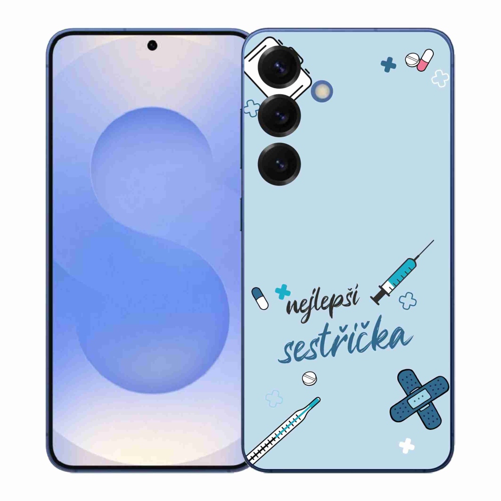 Gelový kryt mmCase na Samsung Galaxy S26+ - nejlepší sestřička modré pozadí