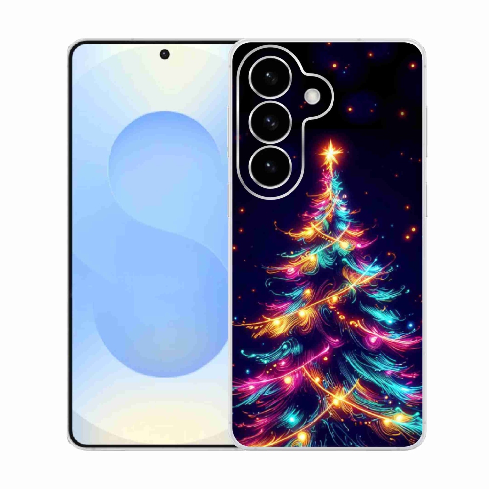 Gelový kryt mmCase na Samsung Galaxy S26  - neonový vánoční stromek